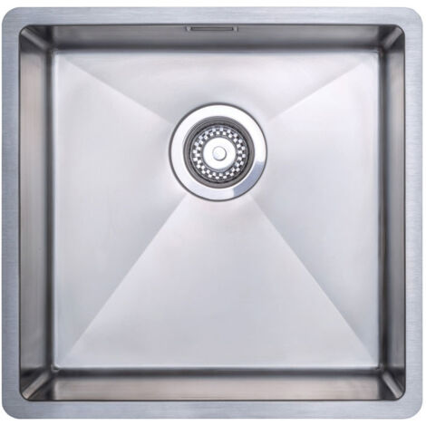 Prima+ R10 1.0 Bowl Undermount/Inset Kitchen Sink with Waste Kit 440mm L x 450mm W - Stainless Steel (1/2)