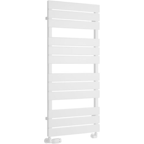 Reina Avola Flat Panel Heated Towel Rail 1124mm H x 500mm W - White (1/4)