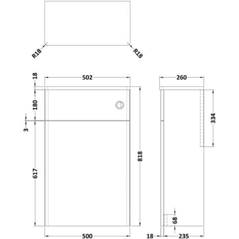 Nuie Classique Back to Wall WC Toilet Unit 500mm Wide - Satin Green