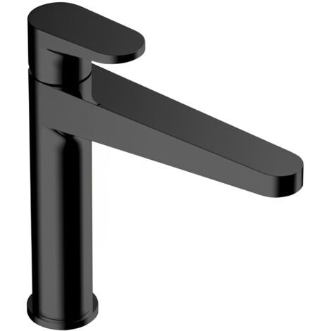 RAK Ischia Matt Black Mid Height Basin Mixer Tap - RAKISH3016B (1/2)