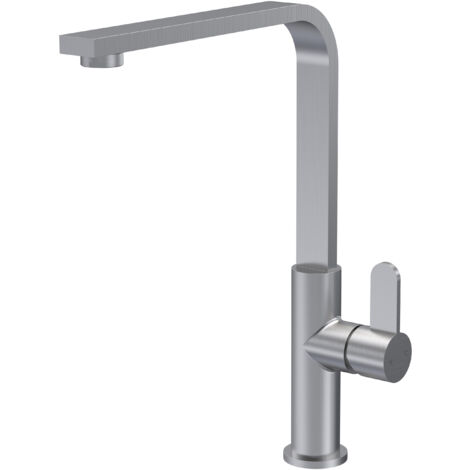 Nuie Churni Mono Kitchen Sink Mixer Tap Single Lever Handle - Brushed Nickel (1/2)