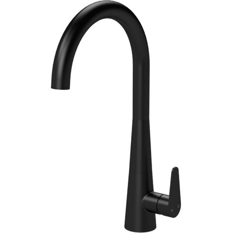 Nuie Samir Mono Kitchen Sink Mixer Tap Single Lever Handle - Matt Black (1/4)