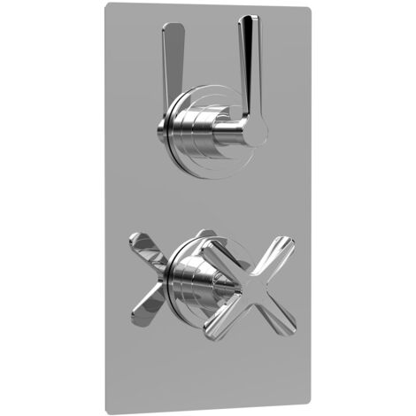 Nuie Aztec Chrome Twin Concealed Thermostatic Shower Valve - CLL3210 (1/2)
