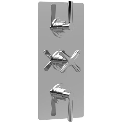 Nuie Aztec Chrome Triple Concealed Thermostatic Shower Valve with Diverter - CLL3023 (1/2)