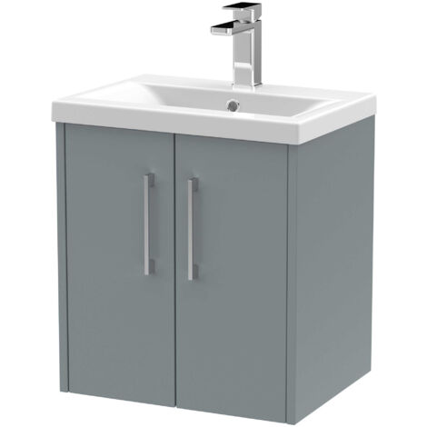 Hudson Reed Juno Wall Hung 2-Door Vanity Unit with Basin 1 500mm Wide ...