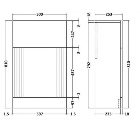 Nuie Deco Back to Wall WC Unit 500mm Wide - Satin White