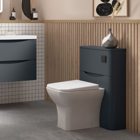 Nuie Lunar Satin Soft Black 550mm Toilet Unit - SML1441