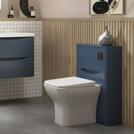 Nuie Lunar Back to Wall WC Toilet Unit 550mm Wide - Satin Blue