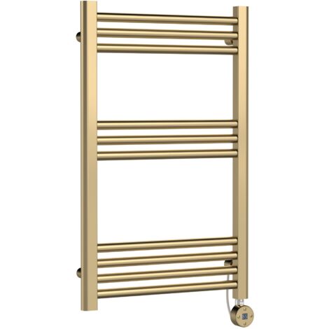 Nuie 800mm x 500mm Brushed Brass Electric Round Ladder Rail - MTY859 (1/3)