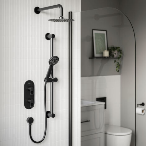 Bristan Saffron Dual Concealed Mixer Shower with Shower Kit and Fixed Head - Black (1/5)