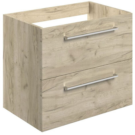 Signature Aalborg Wall Hung 2-Drawer Vanity Unit 590mm Wide - Oak (1/3)