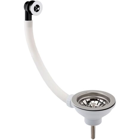 Nuie Kitchen Sink Waste with 90mm Strainer with Overflow - Chrome