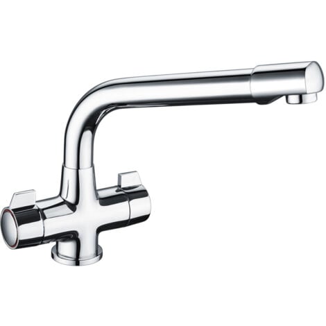 Prima Classic Dual Lever Quarter Turn Kitchen Sink Mixer Tap - Chrome