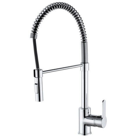 Prima Professional Single Lever Spray Pull Out Kitchen Sink Mixer Tap - Chrome