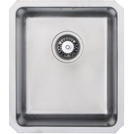 Prima+ R25 Compact 1.0 Bowl Undermount Kitchen Sink 450mm L x 390mm W - Stainless Steel