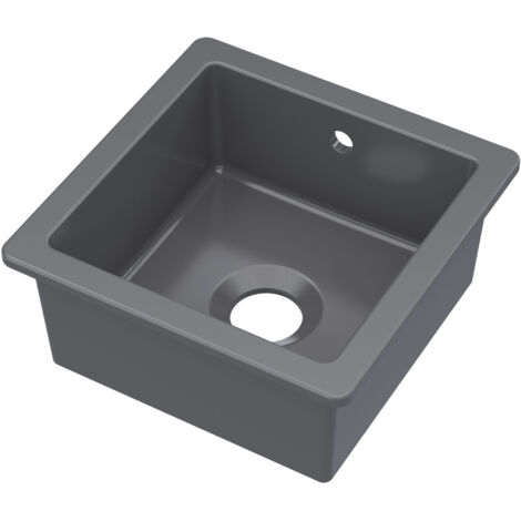 Nuie Undermount Fireclay Kitchen Sink 1.0 Bowl with Overflow 457mm L x 457mm W - Soft Black (1/2)