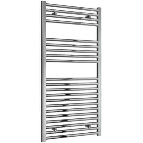 Reina Diva Chrome Electric Towel Rail 1200mm High x 600mm Wide (+ Chrome Thermostatic Touch Element) (1/5)