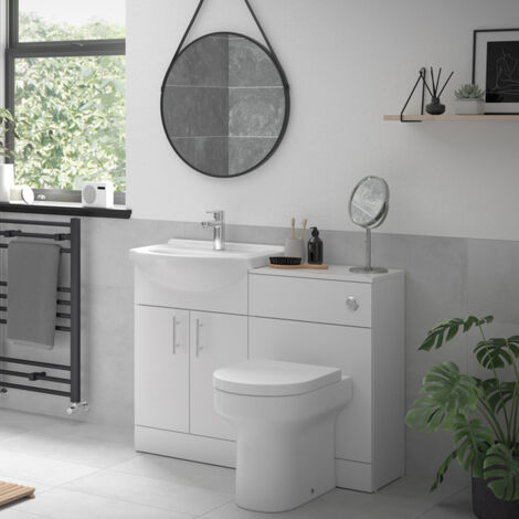 Signature Skyline Combination Furniture Pack with Semi-Recessed Basin and WC Unit - 1 Tap Hole (1/4)
