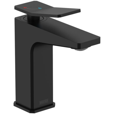 Bristan Tangram Eco Start Basin Mixer Tap with Clicker Waste - Black (1/5)