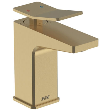Bristan Tangram 1 Hole Bath Filler Tap Pillar Mounted - Brushed Brass