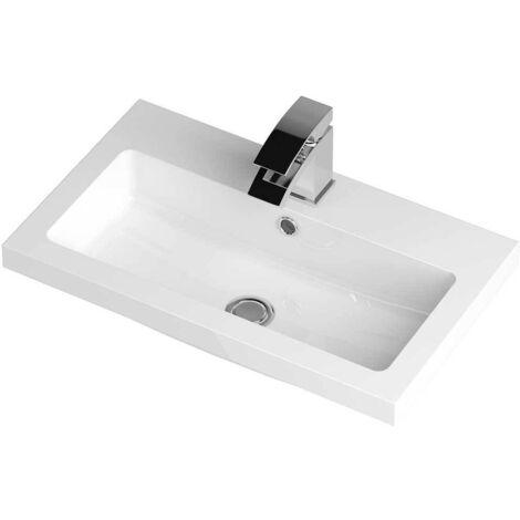 Hudson Reed Full Depth Inset Polymarble Basin 600mm Wide - White (1/4)