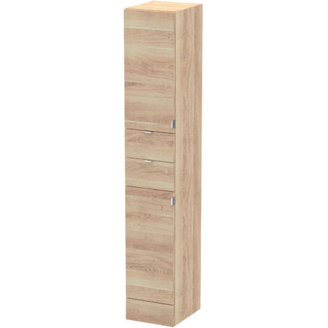 Hudson Reed Fusion Tall Tower Unit 300mm Wide - Bleached Oak (1/2)