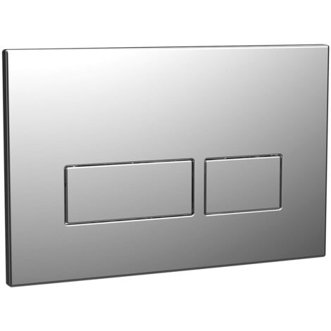 Orbit Square Dual Button Toilet Flush Plate - Chrome