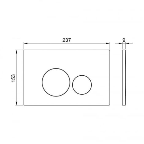 Orbit Round Dual Button Toilet Flush Plate - Brushed Brass