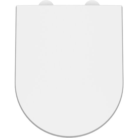 Nuie Luxury D-Shaped Toilet Seat with Soft Close Quick Release Hinges 370mm Wide - White