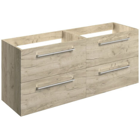 Signature Aalborg Wall Hung 4-Drawer Vanity Unit 1180mm Wide - Oak (1/5)
