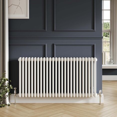 Orbit 3 Column Designer Horizontal Radiator 600mm H x 830mm W - Gloss White (1/3)