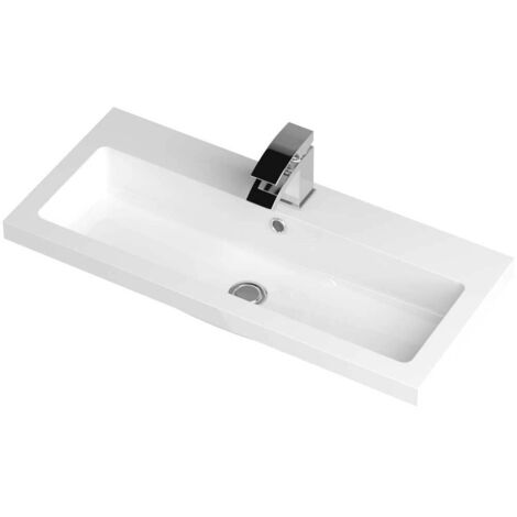 Hudson Reed Full Depth Inset Polymarble Basin 800mm Wide - White (1/2)