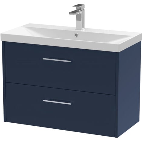 Hudson Reed Juno Wall Hung 2-Drawer Vanity Unit with Basin 3 800mm Wide ...