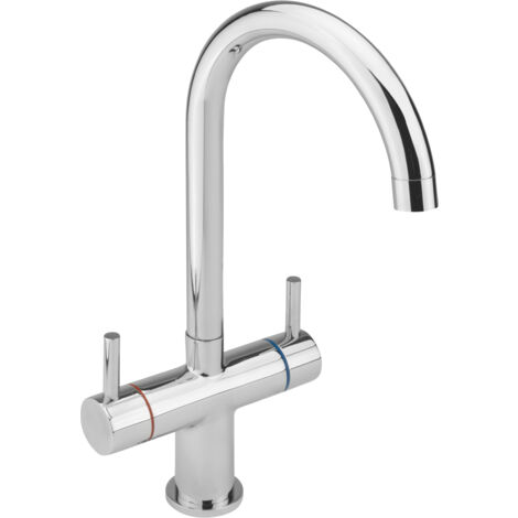 Sagittarius Piazza Mono Kitchen Sink Mixer Tap Dual Handle - Chrome