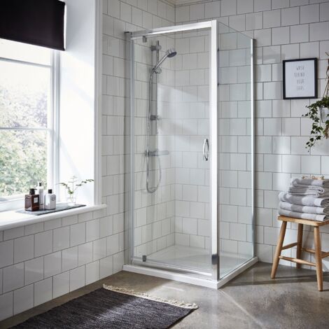 Nuie Ella Pivot Door Square Shower Enclosure 700mm x 700mm - 5mm Glass (1/5)