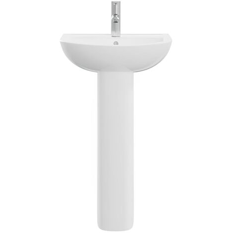 AKW Navlin Basin With Full Pedestal 450mm Wide - 1 Tap Hole (1/2)