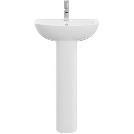 AKW Navlin Basin with Full Pedestal 500mm Wide - 1 Tap Hole (1/2)