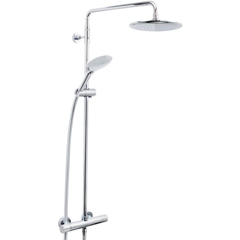 Bristan Carre Thermostatic Mixer Shower Round Exposed Fixed Twin Heads Chrome