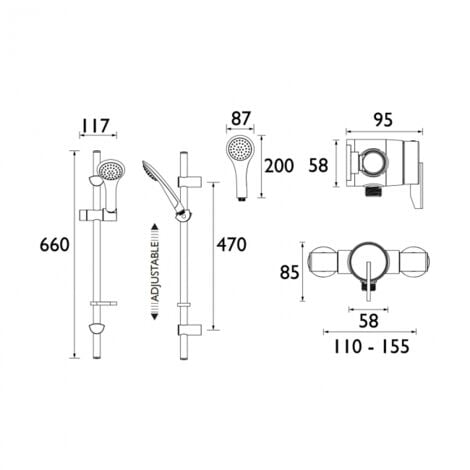 Bristan Sonique Sequential Exposed Mixer Shower with Shower Kit