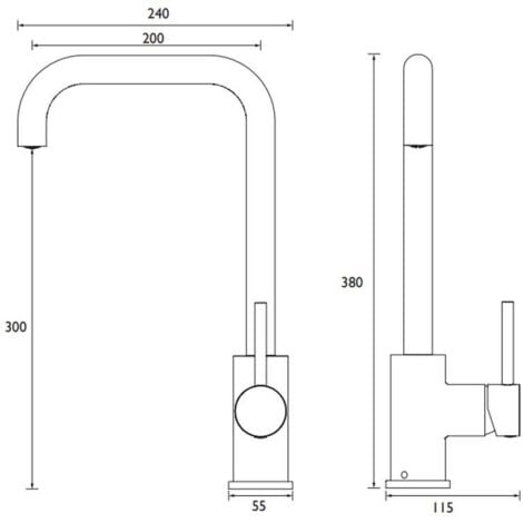 Bristan Lemon Easyfit Kitchen Sink Mixer Tap with Easy Fit Base - Brushed Nickel