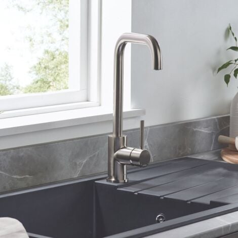 Bristan Lemon Easyfit Kitchen Sink Mixer Tap with Easy Fit Base - Brushed Nickel