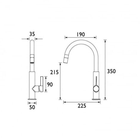 Bristan Melba Kitchen Sink Mixer Tap - Black
