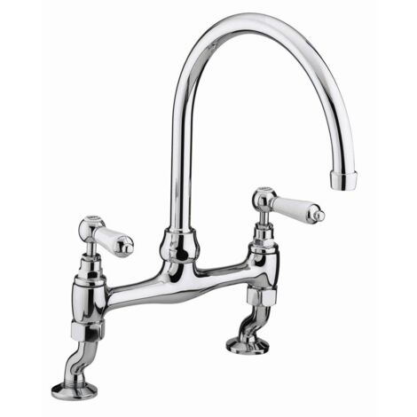 Bristan Renaissance Bridge Kitchen Sink Mixer Tap Dual Handle - Chrome