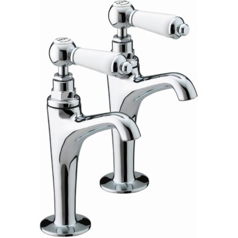 Bristan Renaissance Chrome High Neck Kitchen Sink Pillar Taps - RS-HNK-C (1/2)
