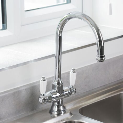 Bristan Renaissance EasyFit Mono Kitchen Sink Mixer Tap Dual Handle - Chrome