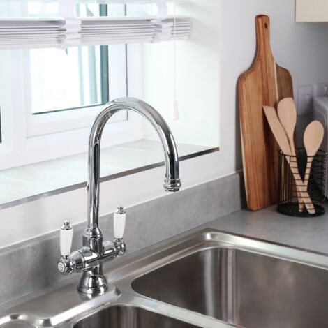 Bristan Renaissance EasyFit Mono Kitchen Sink Mixer Tap Dual Handle - Chrome