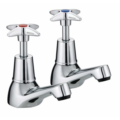 Bristan VAX 1/2 C 5412 Cross Top Basin Taps Chrome Basin Pillar Pair 1/2"" Tap (1/2)