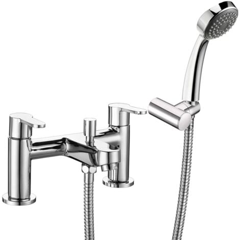 Deva Ethos Pillar Mounted Bath Shower Mixer Tap - Chrome