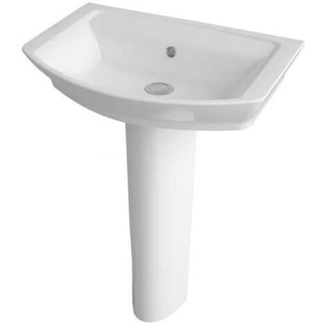 Hudson Reed Maya Basin with Full Pedestal 550mm Wide - 1 Tap Hole (1/4)