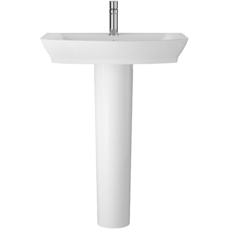 Hudson Reed Maya Basin with Full Pedestal 650mm Wide - 1 Tap Hole (1/3)